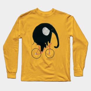 Elephant Riding A Bicycle Long Sleeve T-Shirt